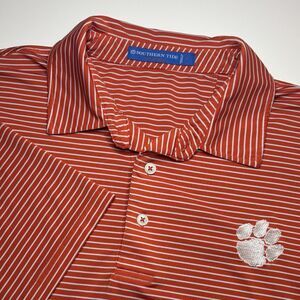 Southern Tide Clemson University Tigers Orange Polo Club Shirt Men L Performance